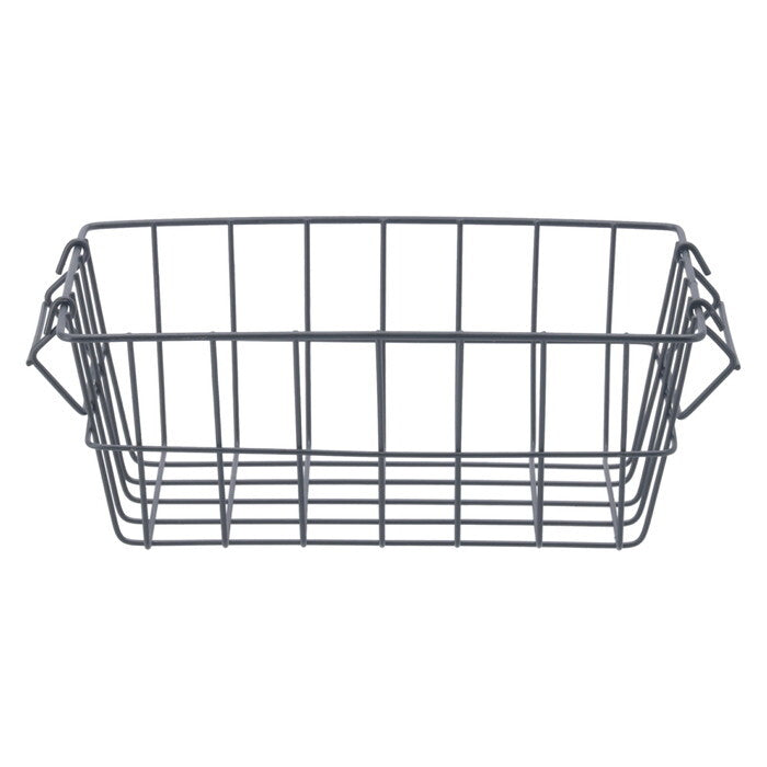 ワイヤーバスケット スタック D 黒 完成品 W260-290×D180×H100mm 0.2kg fj-14820の画像