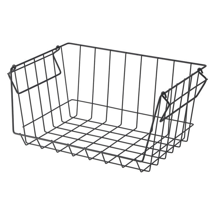 フロントオープンバスケットW37 黒 完成品 W370×D260×H180mm 0.4kg fj-14893の画像