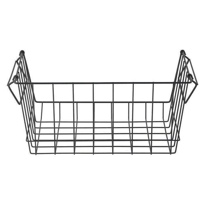 フロントオープンバスケットW37 黒 完成品 W370×D260×H180mm 0.4kg fj-14893の画像