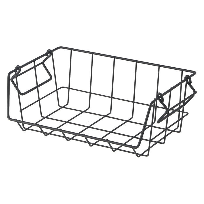 フロントオープンバスケットW26 黒 完成品 W260×D180×H100mm 0.2kg fj-14894の画像