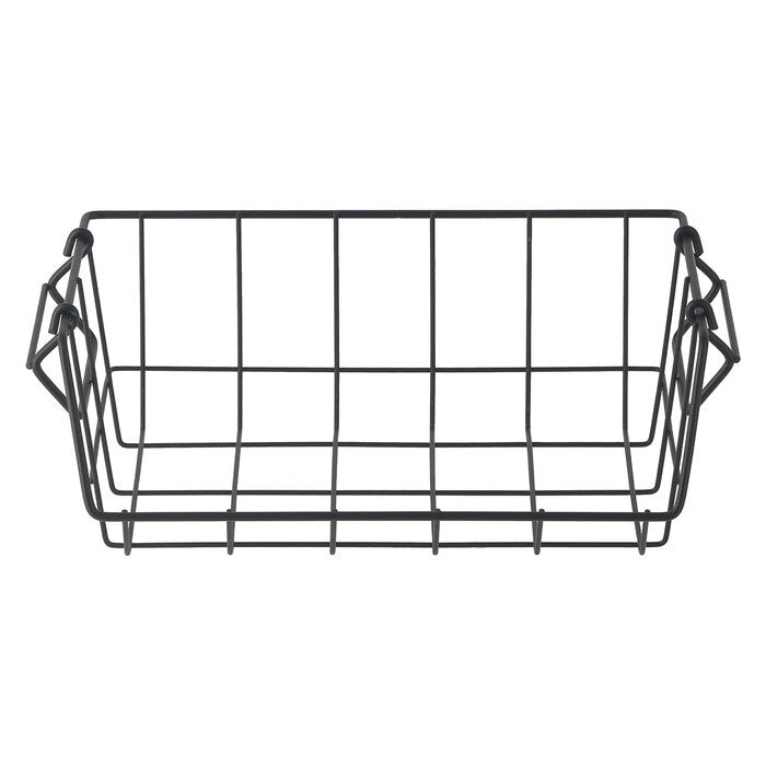フロントオープンバスケットW26 黒 完成品 W260×D180×H100mm 0.2kg fj-14894の画像