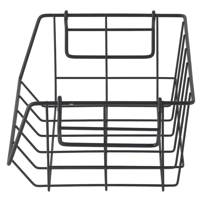フロントオープンバスケットW26 黒 完成品 W260×D180×H100mm 0.2kg fj-14894の画像