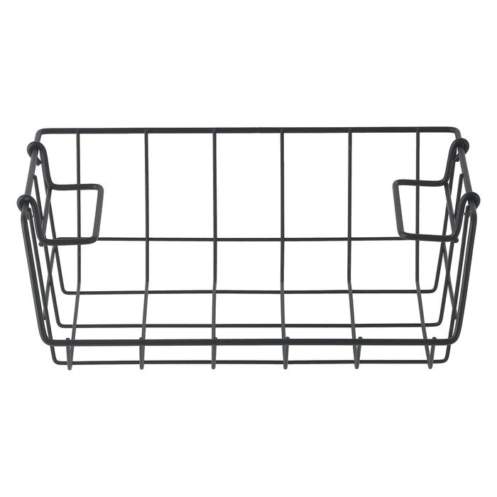フロントオープンバスケットW26 黒 完成品 W260×D180×H100mm 0.2kg fj-14894の画像