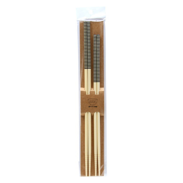 菜箸2膳セット ボーダー 完成品 W50×D7×H330mm 0.038kg fj-15935の画像