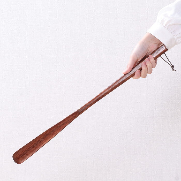 靴べら ヘレナ 柯木 55cm BR ブラウン 完成品 W40×D550×H18mm 0.08kg fj-17543の画像