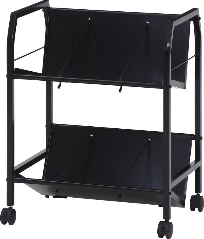 ファイルワゴン2段 ブラック TG-2 BK ブラック 幅550×奥行400×高さ720mm fj-17612の画像