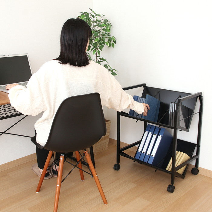 ファイルワゴン2段 ブラック TG-2 BK ブラック 幅550×奥行400×高さ720mm fj-17612の画像