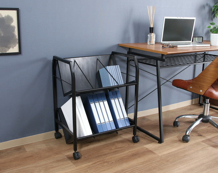 ファイルワゴン2段 ブラック TG-2 BK ブラック 幅550×奥行400×高さ720mm fj-17612の画像