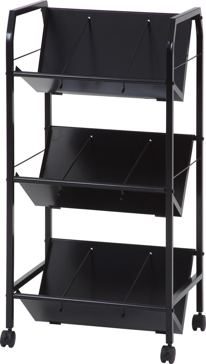 ファイルワゴン3段 ブラック TG-3 BK ブラック 幅550×奥行400×高さ1120mm fj-17613の画像