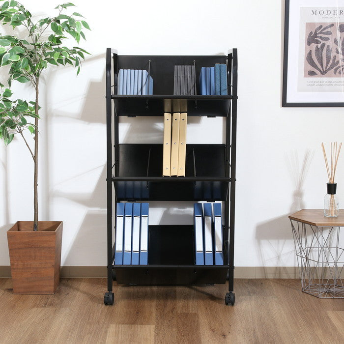 ファイルワゴン3段 ブラック TG-3 BK ブラック 幅550×奥行400×高さ1120mm fj-17613の画像