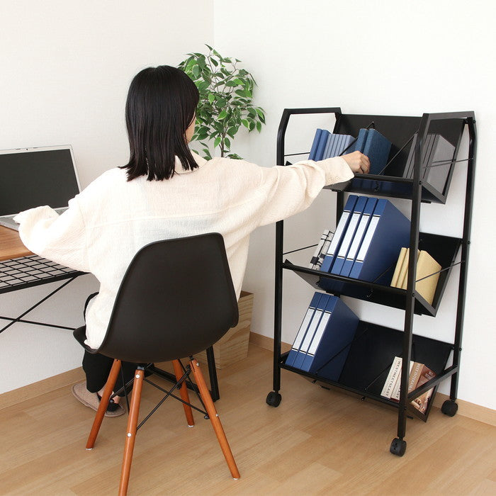 ファイルワゴン3段 ブラック TG-3 BK ブラック 幅550×奥行400×高さ1120mm fj-17613の画像