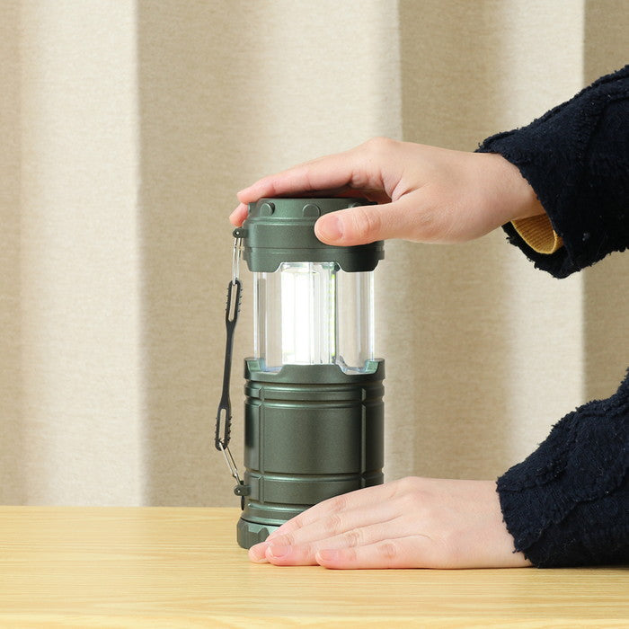 LED ランタン モスグリーン 幅85×奥行85×高さ145 fj-17907の画像