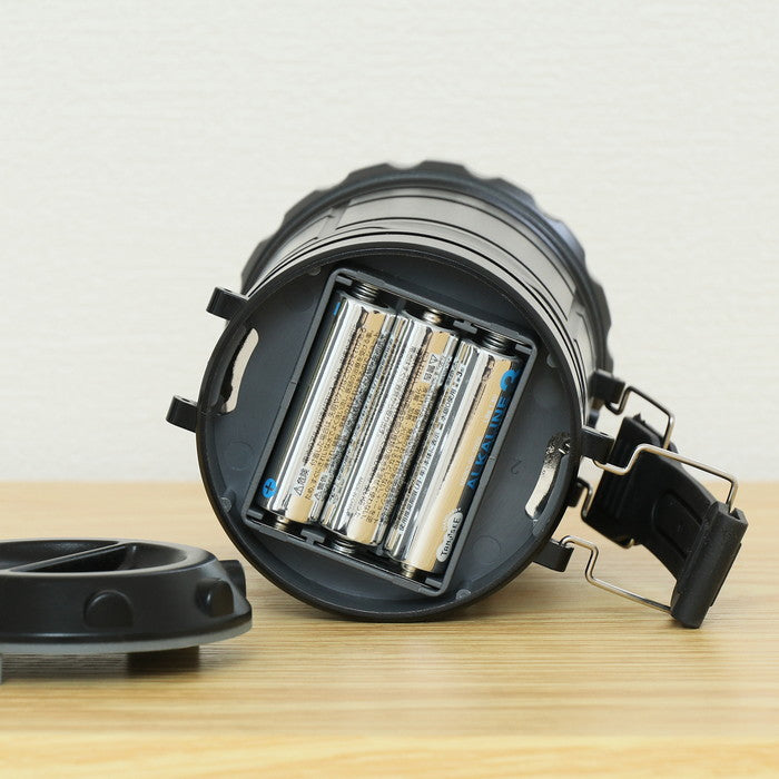 LED ランタン ブラック 幅85×奥行85×高さ145 fj-17908の画像