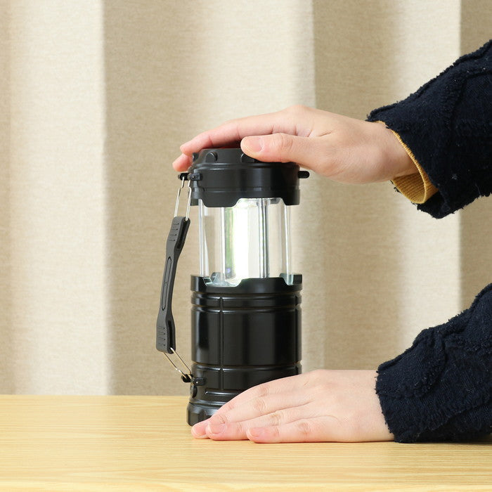 LED ランタン ブラック 幅85×奥行85×高さ145 fj-17908の画像