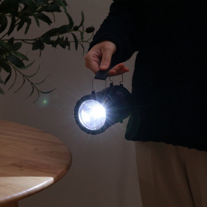 LED ランタン ブラック 幅85×奥行85×高さ145 fj-17908の画像