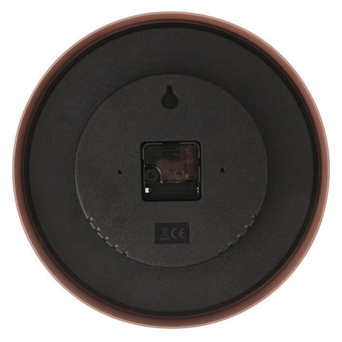 掛時計 掛け時計 かけ時計 フォレスト 温湿度計付 φ30 BR ブラウン 完成品 W300×D45×H300mm 0.88kg fj-19077の画像