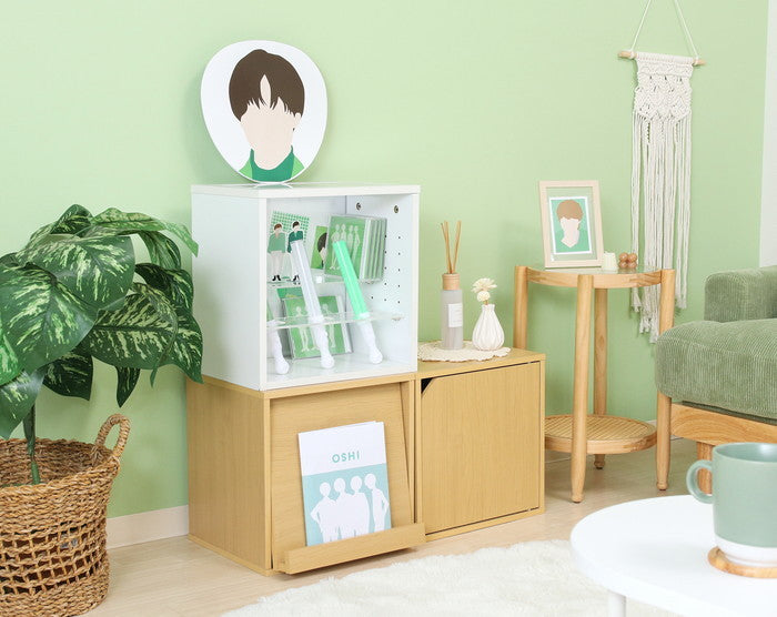 推し活収納ボックス 2023-0116-02 ホワイト 幅366×奥行250×高さ366mm fj-19240の画像