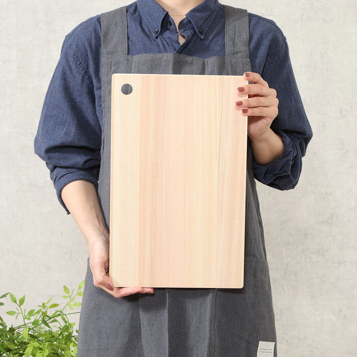 まな板 乾かしやすい ひのき 38x24cm ナチュラル 完成品 W380×D240×H12mm 0.546kg fj-19963の画像
