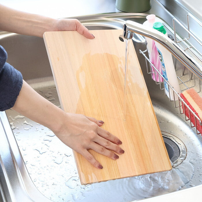まな板 乾かしやすい ひのき 38x24cm ナチュラル 完成品 W380×D240×H12mm 0.546kg fj-19963の画像