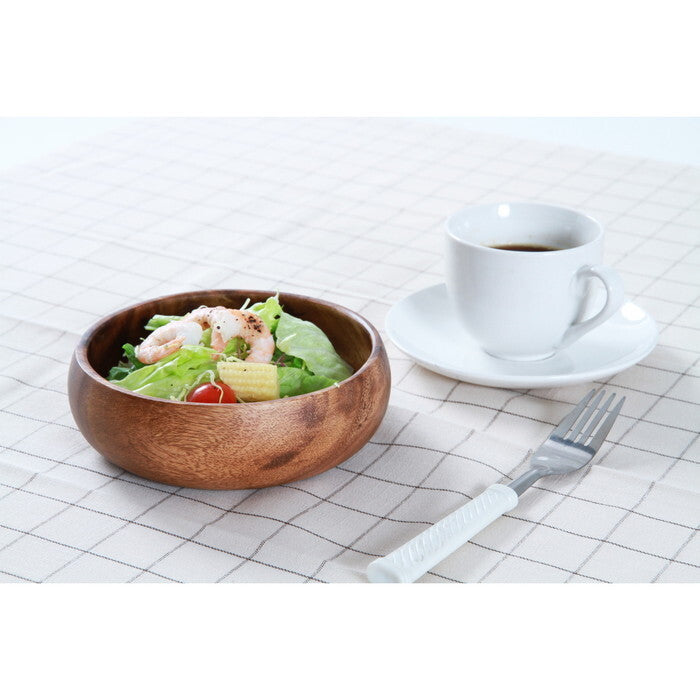 ラウンドボウル アカシア S 82458･95828 ブラウン 完成品 W100×D100×H35mm 0.1kg fj-23880の画像