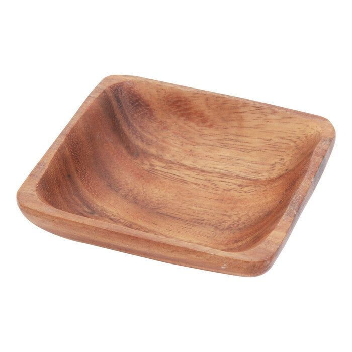 スクエアボウル アカシア S 82459･95827 ブラウン 完成品 W100×D100×H35mm 0.1kg fj-23881の画像