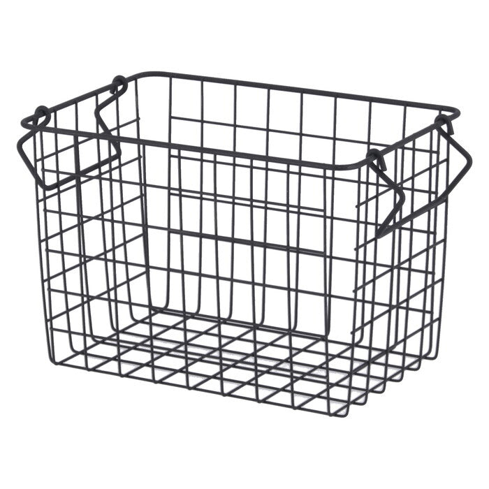 ワイヤーバスケット スタッキング BK 26x18x18 ブラック 完成品 W260-300×D180×H180mm 0.3kg fj-26682の画像