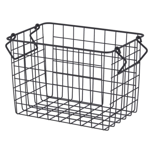 ワイヤーバスケット スタッキング BK 26x18x18 ブラック 完成品 W260-300×D180×H180mm 0.3kg fj-26682の画像