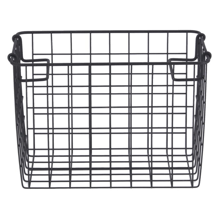 ワイヤーバスケット スタッキング BK 26x18x18 ブラック 完成品 W260-300×D180×H180mm 0.3kg fj-26682の画像