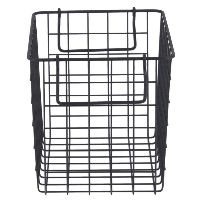 ワイヤーバスケット スタッキング BK 26x18x18 ブラック 完成品 W260-300×D180×H180mm 0.3kg fj-26682の画像