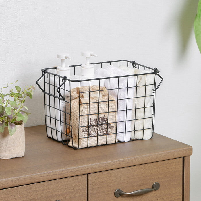 ワイヤーバスケット スタッキング BK 26x18x18 ブラック 完成品 W260-300×D180×H180mm 0.3kg fj-26682の画像