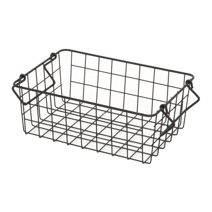 ワイヤーバスケット スタッキング BK 26x18x10 ブラック 完成品 W260-300×D180×H100mm 0.3kg fj-26683の画像