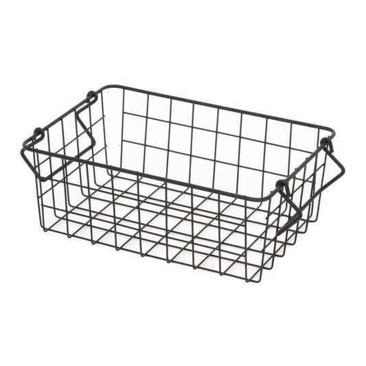 ワイヤーバスケット スタッキング BK 26x18x10 ブラック 完成品 W260-300×D180×H100mm 0.3kg fj-26683の画像