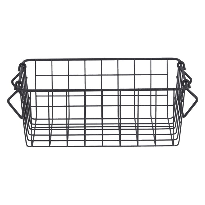 ワイヤーバスケット スタッキング BK 26x18x10 ブラック 完成品 W260-300×D180×H100mm 0.3kg fj-26683の画像