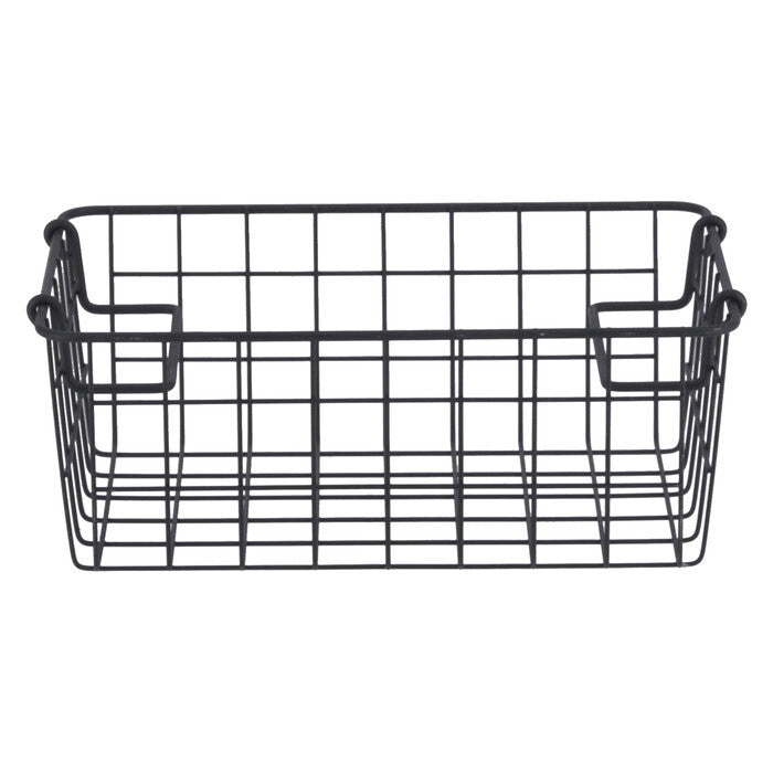 ワイヤーバスケット スタッキング BK 26x18x10 ブラック 完成品 W260-300×D180×H100mm 0.3kg fj-26683の画像