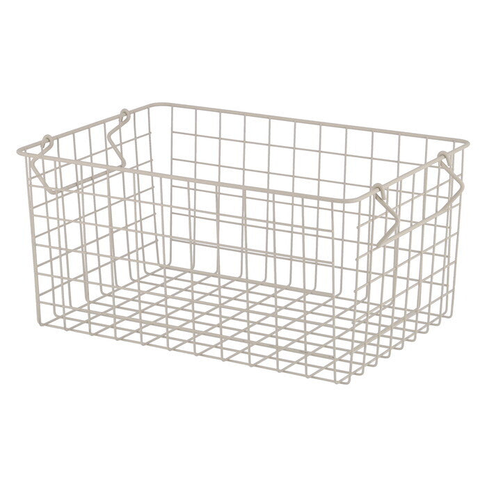 ワイヤーバスケット スタッキング WH 37x26x18 ホワイト 完成品 W370-410×D260×H180mm 0.54kg fj-26685の画像