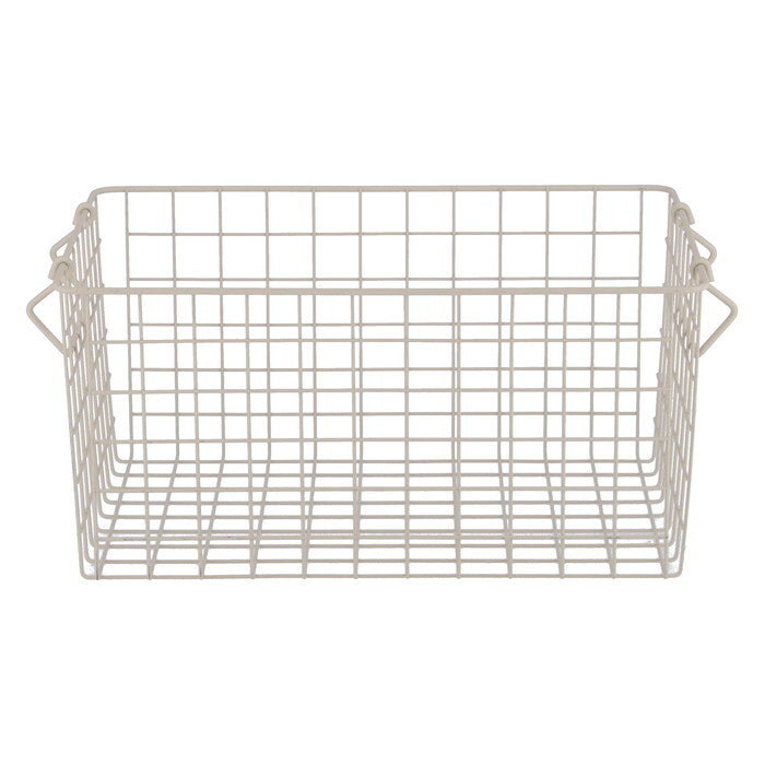 ワイヤーバスケット スタッキング WH 37x26x18 ホワイト 完成品 W370-410×D260×H180mm 0.54kg fj-26685の画像