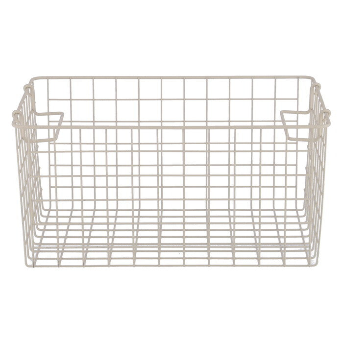 ワイヤーバスケット スタッキング WH 37x26x18 ホワイト 完成品 W370-410×D260×H180mm 0.54kg fj-26685の画像