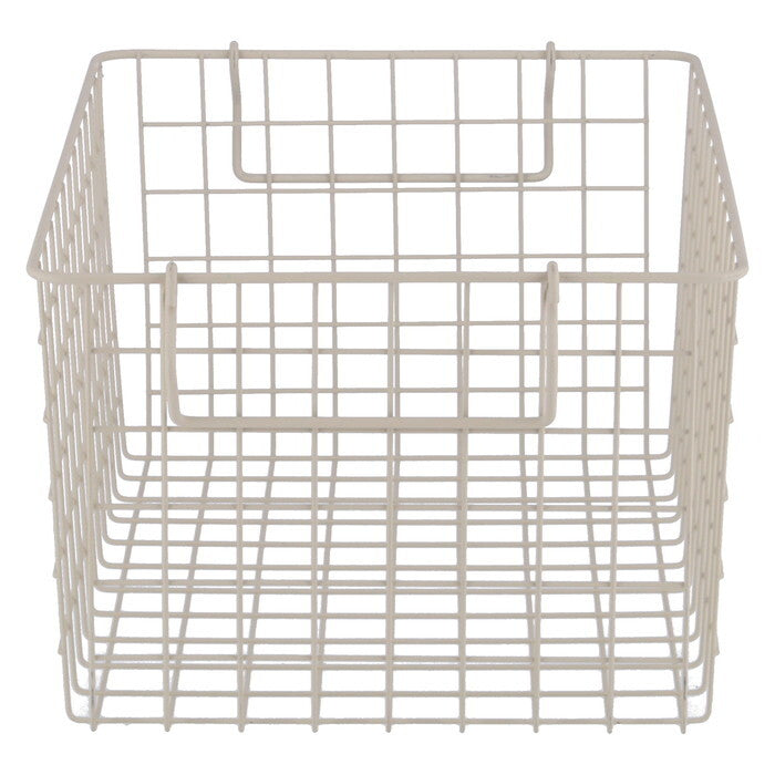 ワイヤーバスケット スタッキング WH 37x26x18 ホワイト 完成品 W370-410×D260×H180mm 0.54kg fj-26685の画像