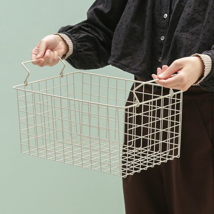ワイヤーバスケット スタッキング WH 37x26x18 ホワイト 完成品 W370-410×D260×H180mm 0.54kg fj-26685の画像