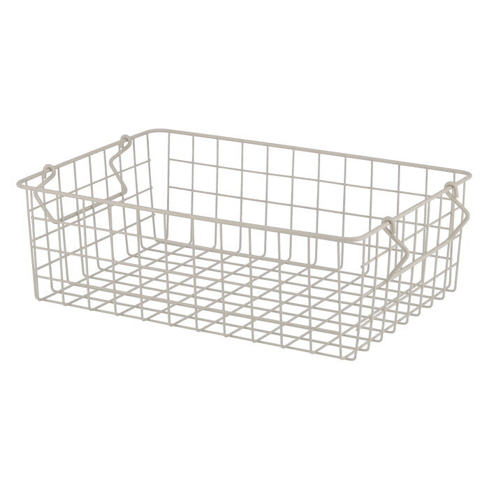 ワイヤーバスケット スタッキング WH 37x26x12 ホワイト 完成品 W370-410×D260×H120mm 0.45kg fj-26686の画像