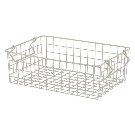 ワイヤーバスケット スタッキング WH 37x26x12 ホワイト 完成品 W370-410×D260×H120mm 0.45kg fj-26686の画像