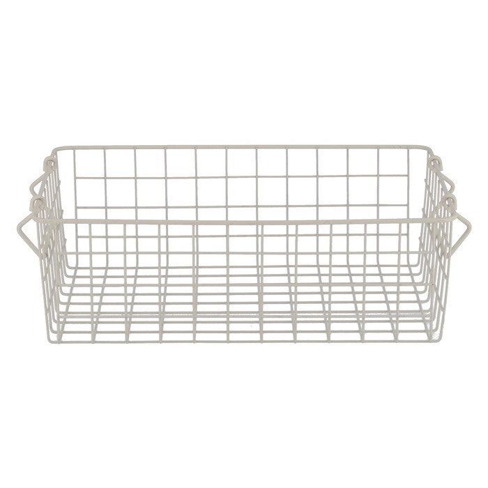 ワイヤーバスケット スタッキング WH 37x26x12 ホワイト 完成品 W370-410×D260×H120mm 0.45kg fj-26686の画像