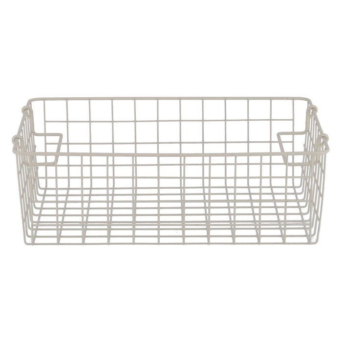 ワイヤーバスケット スタッキング WH 37x26x12 ホワイト 完成品 W370-410×D260×H120mm 0.45kg fj-26686の画像