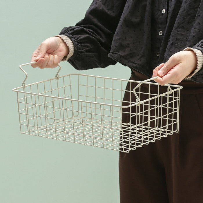 ワイヤーバスケット スタッキング WH 37x26x12 ホワイト 完成品 W370-410×D260×H120mm 0.45kg fj-26686の画像