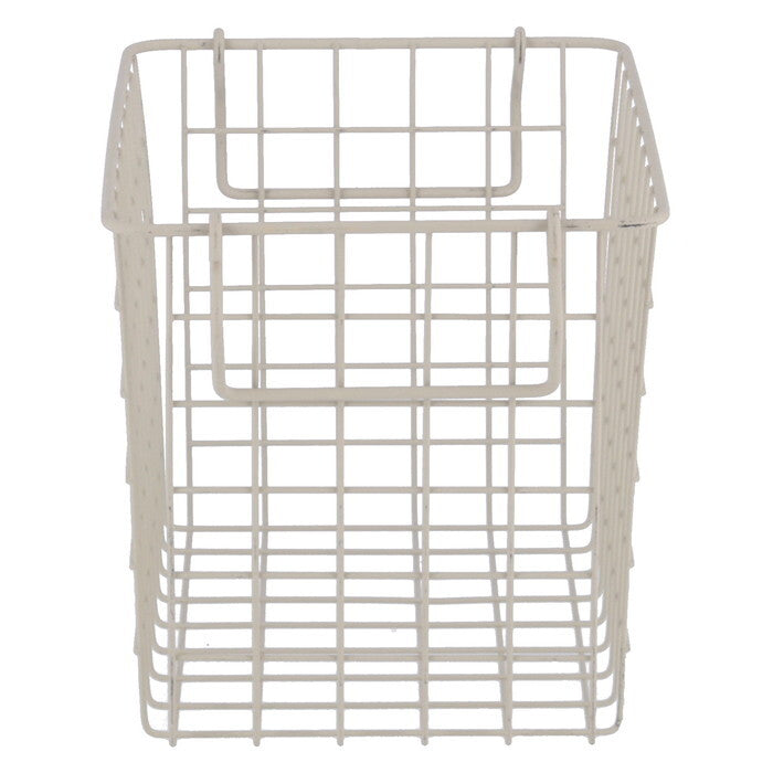 ワイヤーバスケット スタッキング WH 26x18x18 ホワイト 完成品 W260-300×D180×H180mm 0.36kg fj-26687の画像