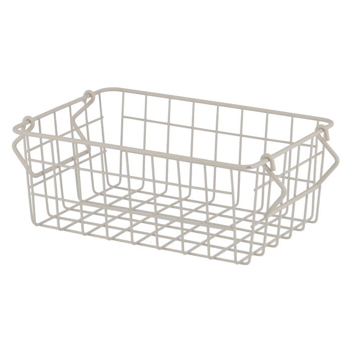 ワイヤーバスケット スタッキング WH 26x18x10 ホワイト 完成品 W260-300×D180×H100mm 0.3kg fj-26688の画像