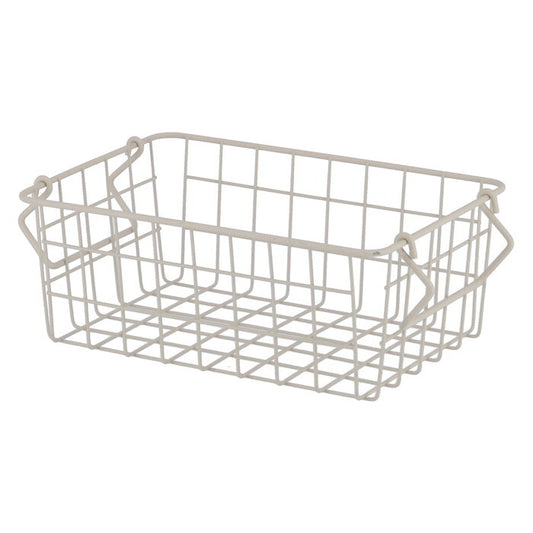 ワイヤーバスケット スタッキング WH 26x18x10 ホワイト 完成品 W260-300×D180×H100mm 0.3kg fj-26688の画像