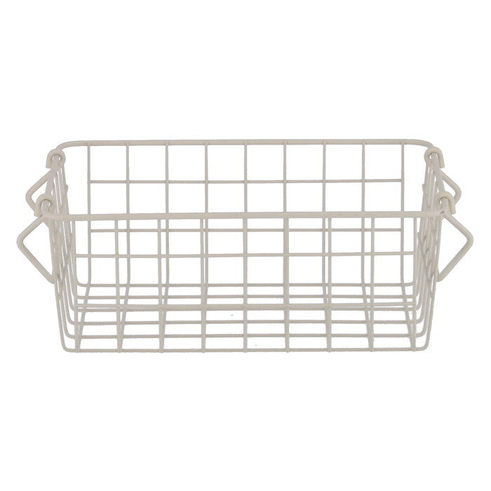 ワイヤーバスケット スタッキング WH 26x18x10 ホワイト 完成品 W260-300×D180×H100mm 0.3kg fj-26688の画像