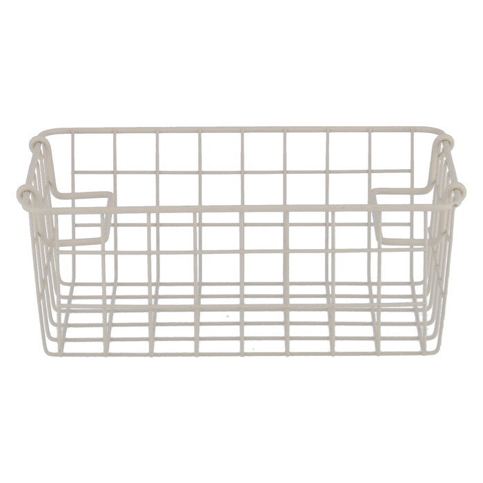 ワイヤーバスケット スタッキング WH 26x18x10 ホワイト 完成品 W260-300×D180×H100mm 0.3kg fj-26688の画像
