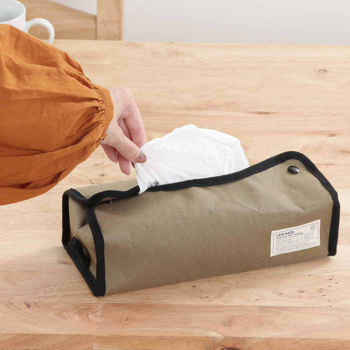 LB ティッシュケース カーキ 幅275×奥行110×高さ65 fj-27622の画像